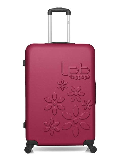 Lpb Valise Grand Format Abs Eleonor Roues Cm Rose Fushia