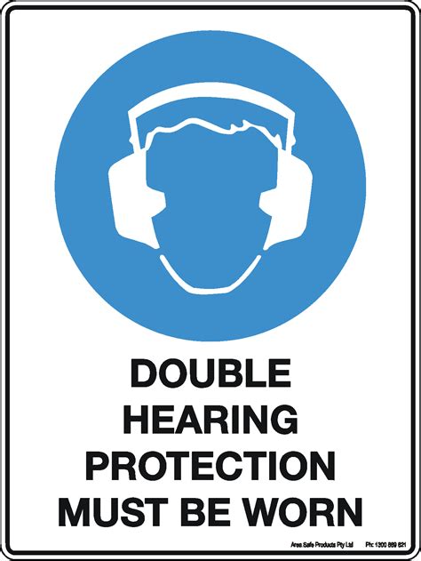 Double Hearing Protection Must Be Worn Sign