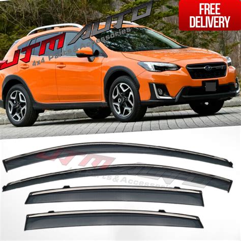 IJ Chrome Weather Shield Weathershield Window Visor To Suit Subaru XV