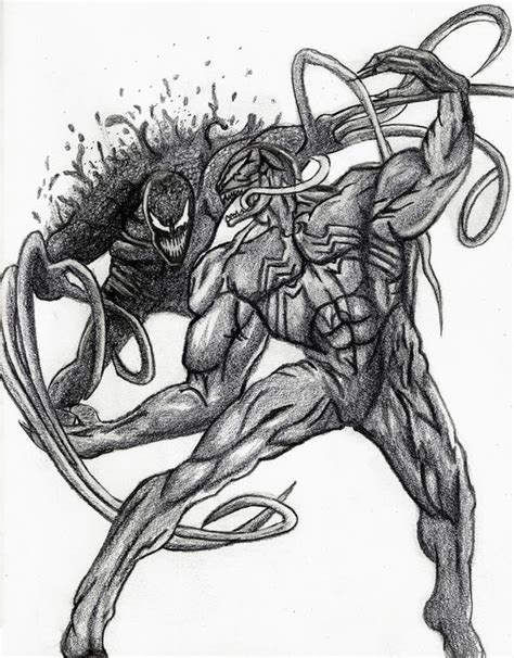 Venom vs Carnage Pencil Drawing by toughraid3r37890 on DeviantArt