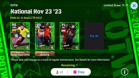 FREE TRY National Team POTW EFootball 2024 Mobile YouTube