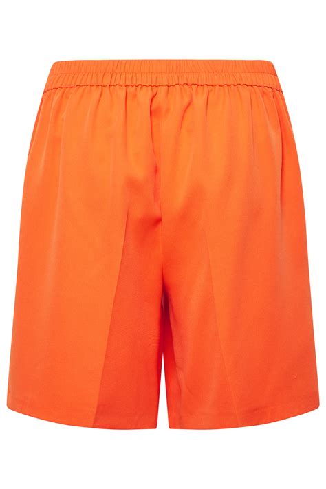 YOURS Plus Size Curve Bright Orange Tailored Shorts Yours Clothing