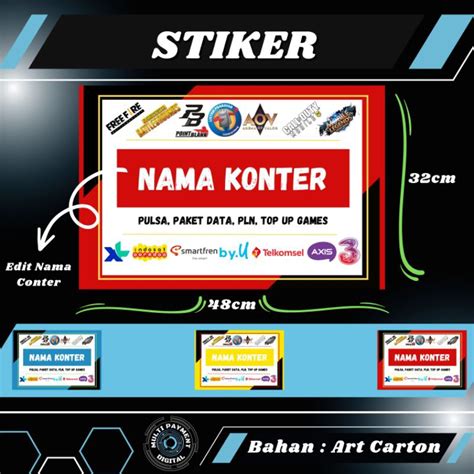 Jual STIKER BAWAH ETALASE KONTER BISA EDIT NAMA KONTER Shopee Indonesia