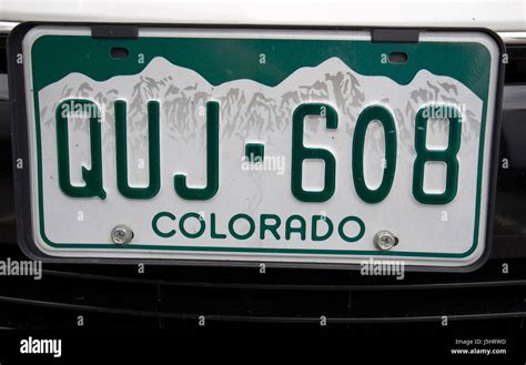 Colorado Us State License Plate Stock Photo Alamy