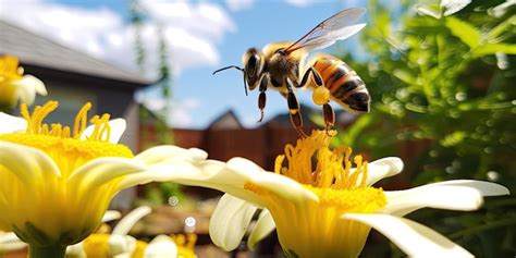 Premium Photo Climate Change Bees In A Garden Oasis Buzz Of Life