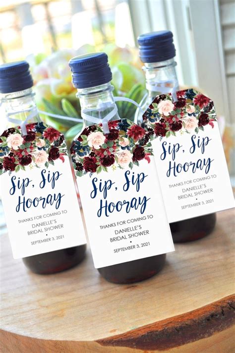 Bridal Shower Favors Tags Mini Wine Bottles Wedding Favors Etsy