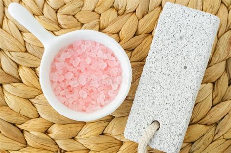 Small White Bowl With Pink Himalayan Crystal Bath Salt Foot Soak And