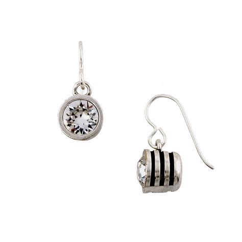 Patricia Locke Slotted Classic Earrings Silver Crystal Jewelry