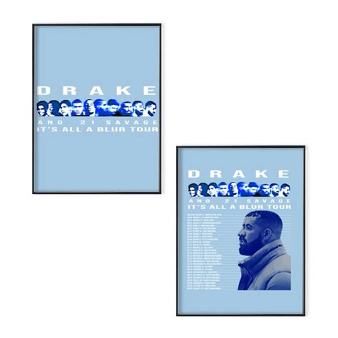 Drake 21 Savage Poster Set Drake Its All A Blur Tour 2023 Poster Set 21 Savage Poster Set