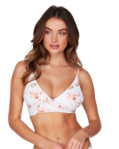 Billabong Beach Bazaar Bralette Tri Bikini Top White SurfStitch