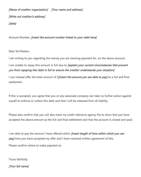 Debt Settlement Letter Paid In Full Collection - Letter Template Collection