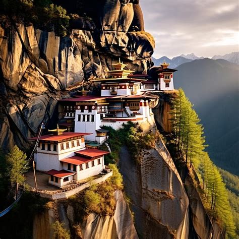 Premium AI Image | tiger's nest temple or tiger's nest monastery