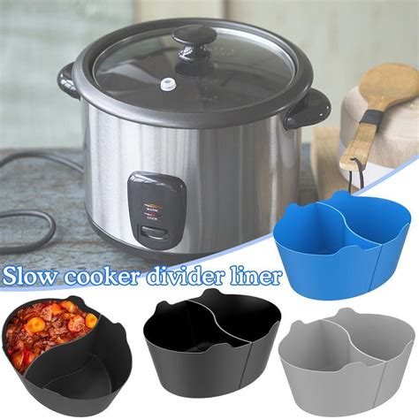 Slow Cooker Divider Liner For 6 Qt Crockpot Reusable Silicone Cooker Divider L2 Ebay