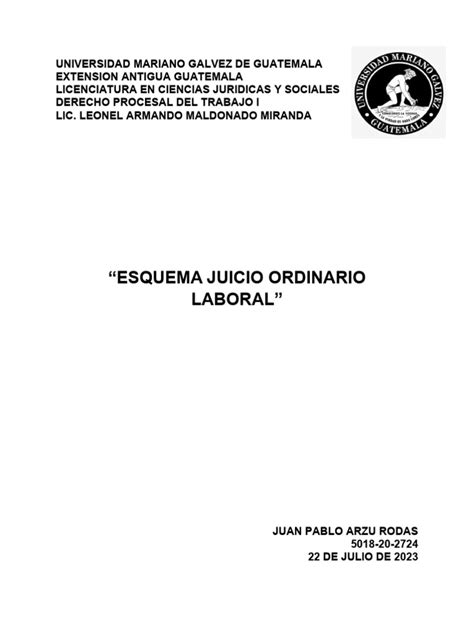 Esquema Juicio Ordinario Laboral Pdf