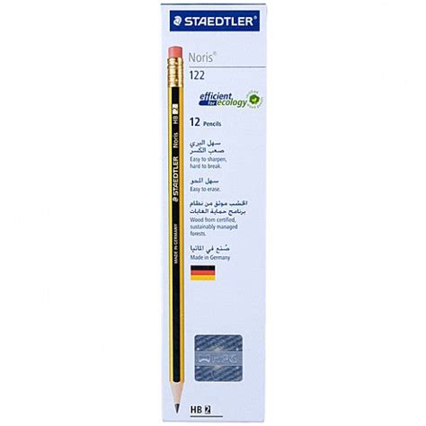 Staedtler Noris Hb2 Pencil With Eraser 12 Pack Thefullvalue