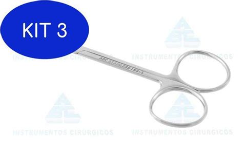 Kit Tesoura Ris Ou Gengiva Reta Cm Abc Instrumentos Tesoura