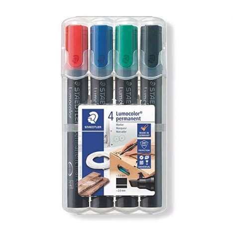 BOX DE 4 MARQUEURS PERMANENTS STAEDTLER LUMOCOLOR 350 WP4 à bas prix