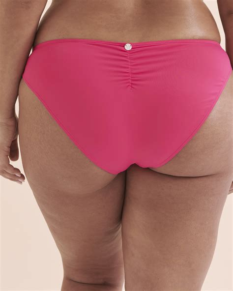 QUINTSOUL Ruched Side Bikini Bottom Raspberry Bikini Village