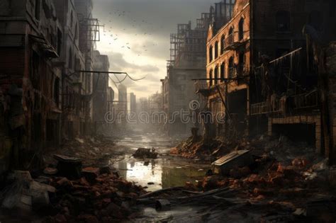 Dystopian Apocalypse Dark Buildings And Apocalyptic Landscapes