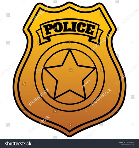 Police Badge Cartoon Illustration Police Badge Stock Vector Royalty