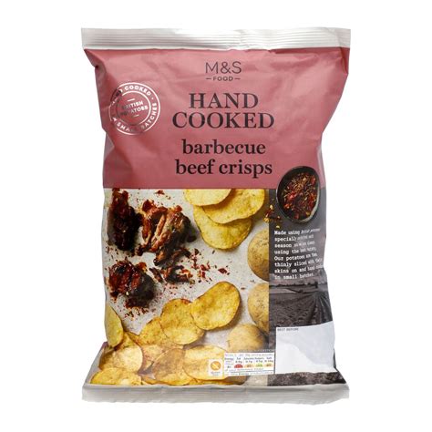 Mands Barbecue Beef Flavour Hand Cooked Crisps Hellosupermarket