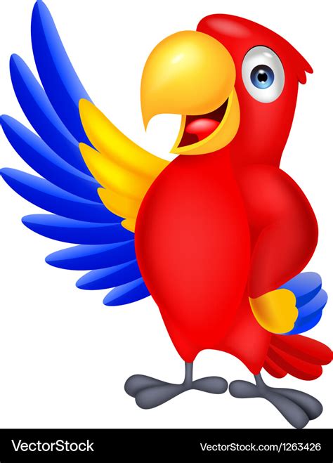 Macaw Bird Cartoon Waving Royalty Free Vector Image