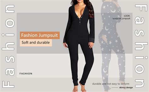 Vaflower Women Sexy Butt Button Back Flap Jumpsuit Pajamas