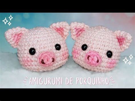 Chaveiro de Porquinho em Crochê Amigurumi de Porco Tutorial de