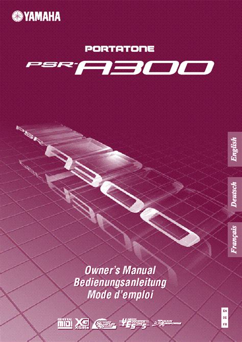 Yamaha Psr A300 Keyboard User Manual Service Manual Download