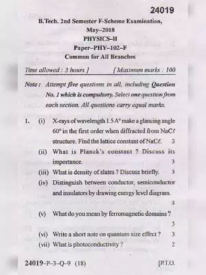 Mdu B Tech Physics Question Paper Pdf Instapdf