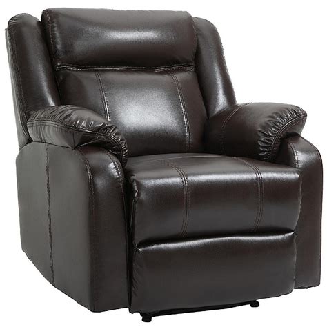 HOMCOM PU Leather Manual Recliner With Thick Padded Upholstered Cushion