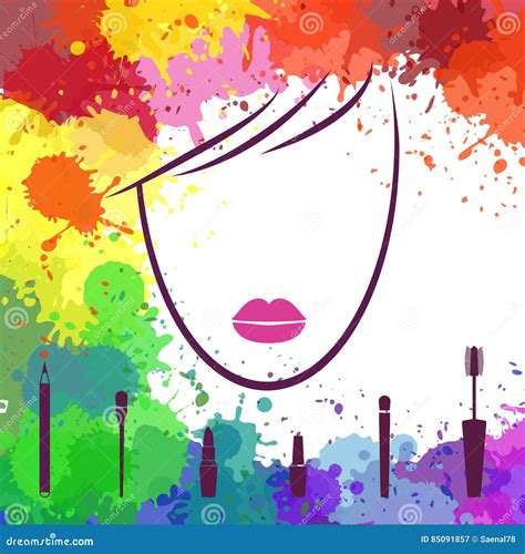 Face Of Beautiful Girl Makeup Artist Fashion Icon Logo Template