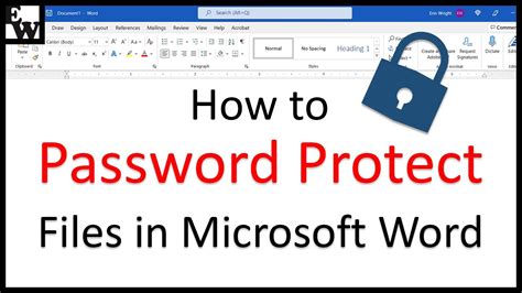 How To Password Protect Files In Microsoft Word Youtube