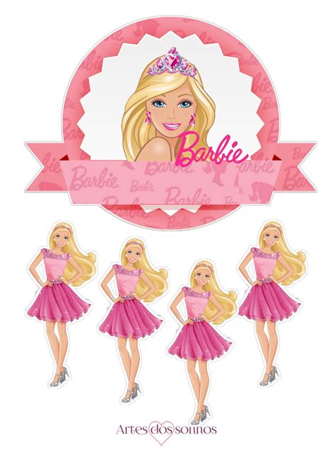 Topo De Bolo Barbie Musical Pronto Para Imprimir E Decorar Sua Festa