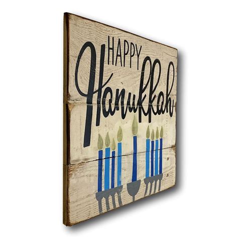 Happy Hanukkah Wood Sign Hanukkah Decorations Hanukkah Etsy