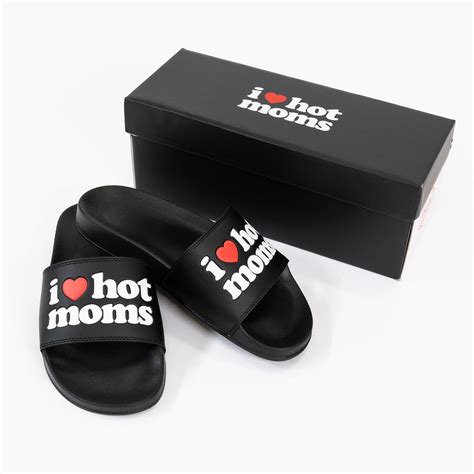 I Heart Hot Moms Black Slides Official Danny Duncan Online Store