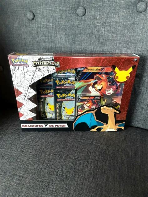 POKÉMON COFFRET Dracaufeu V de Peter Célébrations 25 ans FR Neuf