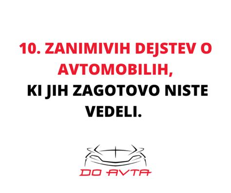 10 zanimivih dejstev o avtomobilih ki jih zagotovo še niste vedeli