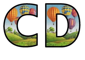 Lettering Set Bulletin Board Hot Air Balloons Rolling Hills Travel