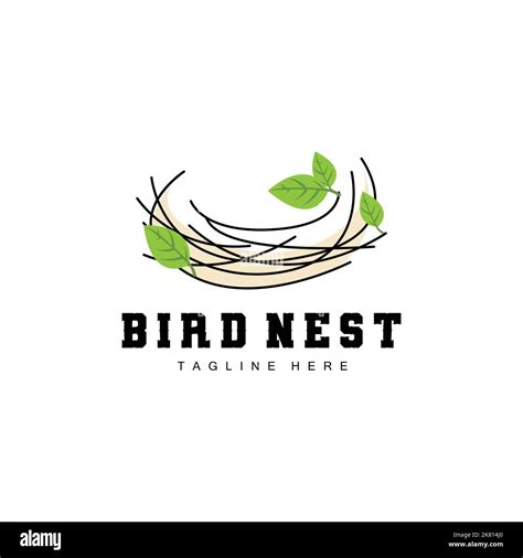 Bird's Nest Logo Design, Bird House Vector For Eggs, Bird Tree Logo