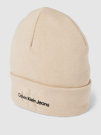 Ck Calvin Klein Beanie Mit Label Stitching Modell Embro Offwhite