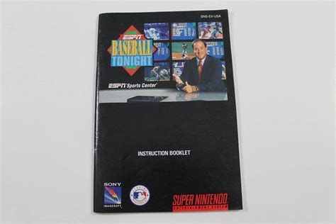 Manual Espn Baseball Tonight Snes Super Nintendo Snes Es