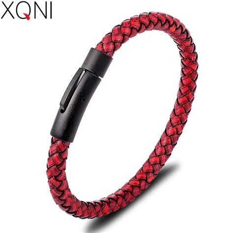 XQNI Pulsera De Cuero De Estilo Simple Para Hombre Brazalete De Cuero