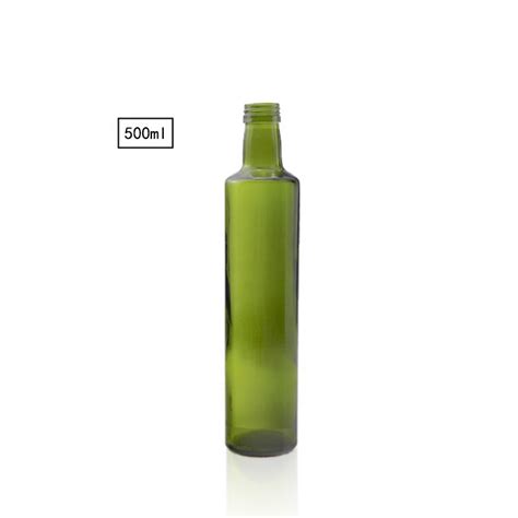 Wholesale 500ml Round Green Glass Olive Oil Bottle High Quality Olive Oil Bottle 500 Ml Olive