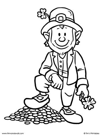 Leprechaun Coloring Page 3 Tim S Printables