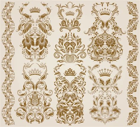 Premium Vector Set Of Vector Damask Ornaments Patterns