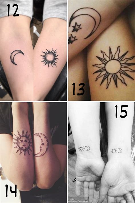 Sun Moon Matching Tattoos Printable Calendars AT A GLANCE