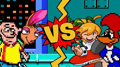 M U G E N Battles Ren Höek Eddy Vs Woody Woodpecker Roll Youtube