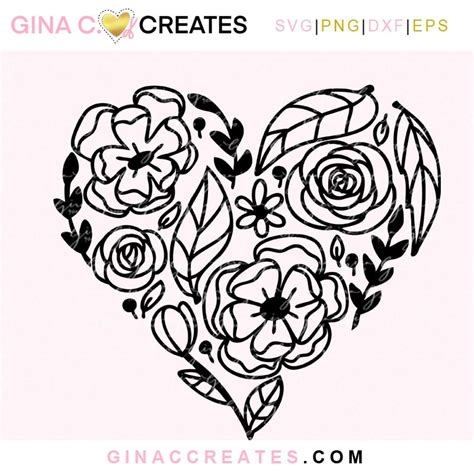 Floral Heart Svg Cut File