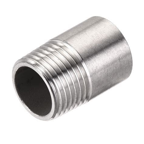 Uxcell 304 Stainless Steel 1 2 Npt Male Half Threaded Weldable Weld Coupling